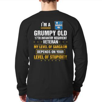 Grumpy Old 17Th Infantry Regiment Veteran Soldier Xmas Back Print Long Sleeve T-shirt | Mazezy
