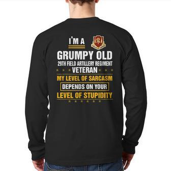 Grumpy Old 29Th Field Artillery Regiment Veteran Xmas Back Print Long Sleeve T-shirt | Mazezy
