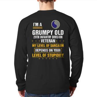 Grumpy Old 29Th Infantry Division Veteran Day Xmas Back Print Long Sleeve T-shirt | Mazezy