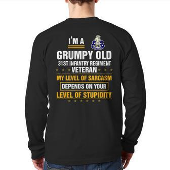 Grumpy Old 31St Infantry Regiment Veteran Soldier Xmas Back Print Long Sleeve T-shirt | Mazezy AU