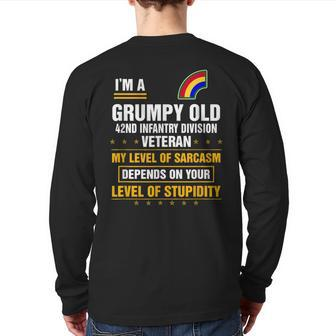 Grumpy Old 42Nd Infantry Division Veteran Soldier Xmas Back Print Long Sleeve T-shirt | Mazezy