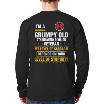 Grumpy Old 5Th Special Forces Group Veteran Father Day Back Print Long Sleeve T-shirt | Mazezy