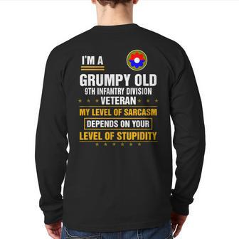 Grumpy Old 9Th Infantry Division Veteran Veterans Day Back Print Long Sleeve T-shirt | Mazezy DE