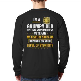 Grumpy Old 9Th Infantry Regiment Veteran Soldier Xmas Back Print Long Sleeve T-shirt | Mazezy