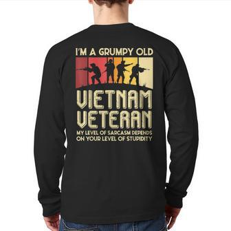 Im A Grumpy Old Vietnam Veteran Vietnam Back Print Long Sleeve T-shirt | Mazezy