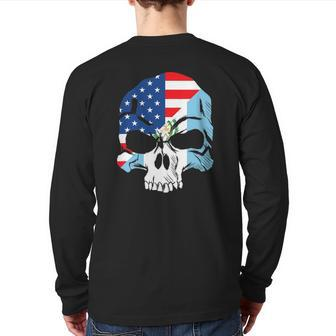Guatemala Usa Flag Skull Back Print Long Sleeve T-shirt | Mazezy UK