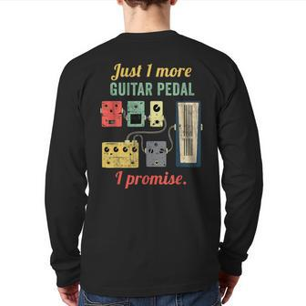 Guitar Player Pedal Board Guitarist Playing Guitars Back Print Long Sleeve T-shirt - Monsterry CA