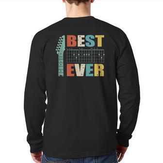 Guitarist Father Best Dad Ever D A D Chord Dad Back Print Long Sleeve T-shirt | Mazezy