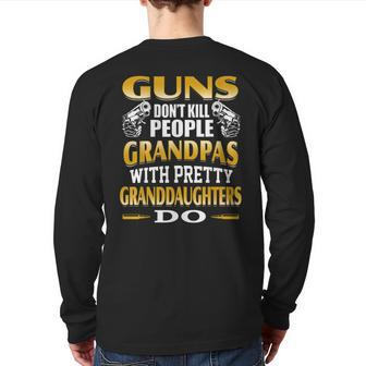 Guns Don't Kill Grandpas Do It For Men Father Day Back Print Long Sleeve T-shirt | Mazezy