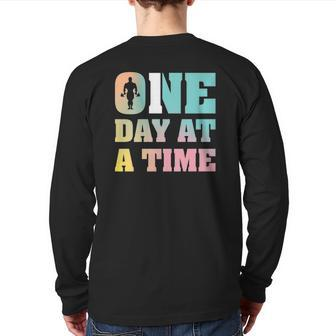 Gym One Day At A Time Back Print Long Sleeve T-shirt | Mazezy