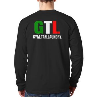 Gym Tan Laundry Gtl New Jersey Garden Nj Shore Italian Flag Back Print Long Sleeve T-shirt | Mazezy AU