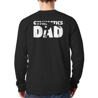 Gymnastics Dad Father Gymnastics Silhouette Back Print Long Sleeve T-shirt | Mazezy