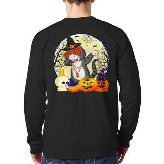 Halloween Cat Dad V2 Back Print Long Sleeve T-shirt | Mazezy