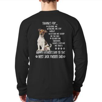 Happy Father's Day 2022 Jack Russell Dad Dog Lover Back Print Long Sleeve T-shirt | Mazezy
