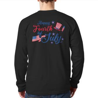 Happy Fourth Of July For A American Veteran Independence Day Back Print Long Sleeve T-shirt | Mazezy