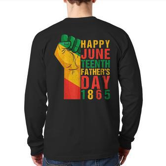 Happy Junenth Fathers Day 1865 Black Father Dad Back Print Long Sleeve T-shirt | Mazezy