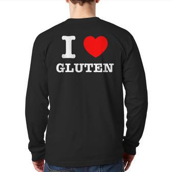 I Heart Gluten I Love Gluten Back Print Long Sleeve T-shirt - Monsterry