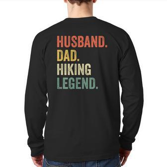 Hiker Husband Dad Hiking Legend Vintage Outdoor Back Print Long Sleeve T-shirt | Mazezy AU