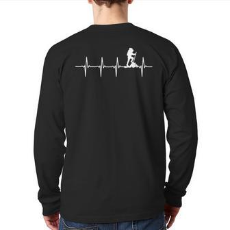 Hiking Heartbeat For Hikers Back Print Long Sleeve T-shirt - Monsterry AU
