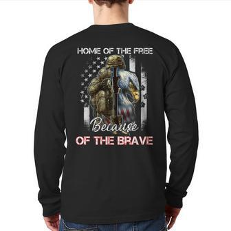 Home Of The Free Because Of The Brave Veterans Back Print Long Sleeve T-shirt | Mazezy UK