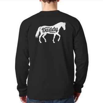 Horse Daddy Dad Lover Father's Day Men Tee Back Print Long Sleeve T-shirt | Mazezy