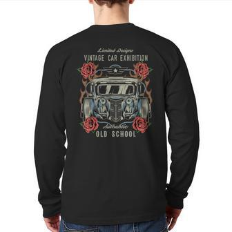 Hot Muscle Garage Car Old Rod Custom Modified Cars Cars Back Print Long Sleeve T-shirt | Mazezy