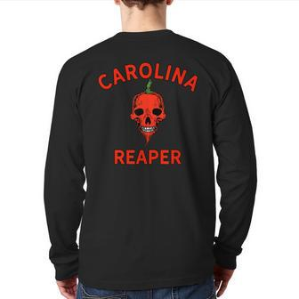 Hot Pepper Carolina Reaper Chilihead Spicy Food Lover Back Print Long Sleeve T-shirt - Monsterry DE
