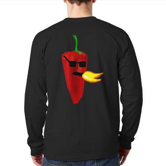 Hot Pepper Sauce Lovers Back Print Long Sleeve T-shirt - Monsterry CA