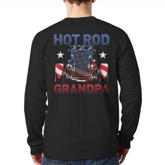 Hot Rod Grandpa American Flag Vintage Mechanic Back Print Long Sleeve T-shirt | Mazezy UK
