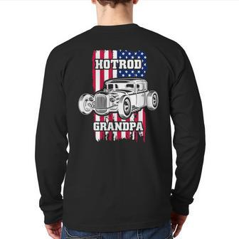 Hot Rod Grandpa American Vintage Tuning Mechanic Back Print Long Sleeve T-shirt | Mazezy