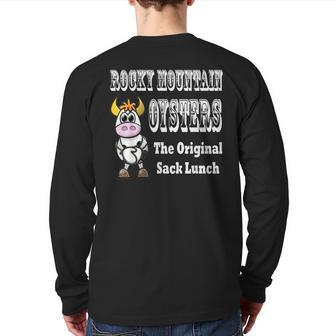 Humorous Rocky Mountain Oysters T Back Print Long Sleeve T-shirt - Monsterry AU