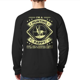 Hunting Pappy Hunter Grandpa Back Print Long Sleeve T-shirt | Mazezy