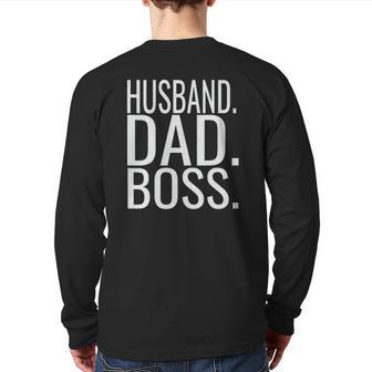 Husband Dad Boss Fathers Day 2022 From Son Back Print Long Sleeve T-shirt | Mazezy