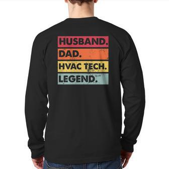 Husband Dad Hvac Tech Legend Hvac Technician Back Print Long Sleeve T-shirt | Mazezy UK