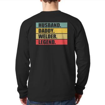 Husband Dad Welder Quote Welding Vintage Father's Day Back Print Long Sleeve T-shirt | Mazezy DE