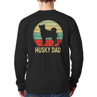 Husky Dad Vintage Back Print Long Sleeve T-shirt | Mazezy