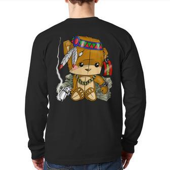 Hustle Clothing For Native American Bear Hustler Spirit Back Print Long Sleeve T-shirt - Monsterry UK