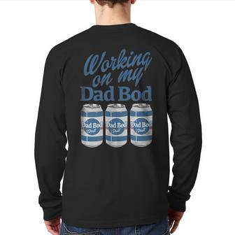 Hybrid Fathers Day Dad Bod Back Print Long Sleeve T-shirt | Mazezy