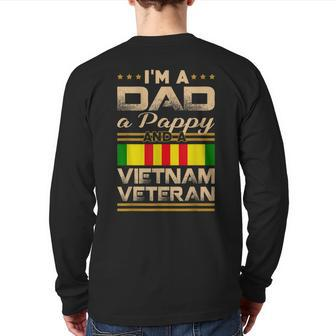 I'm Dad Pappy Vietnam Veteran Vintage Army Back Print Long Sleeve T-shirt | Mazezy