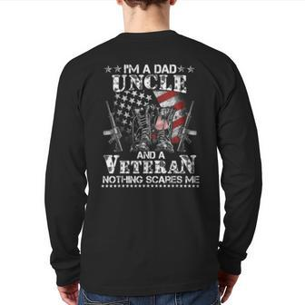I'm A Dad Uncle Veteran Father's Day Back Print Long Sleeve T-shirt | Mazezy