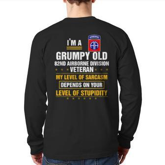 I'm A Grumpy Old 82Nd Airborne Division Veteran Back Print Long Sleeve T-shirt | Mazezy