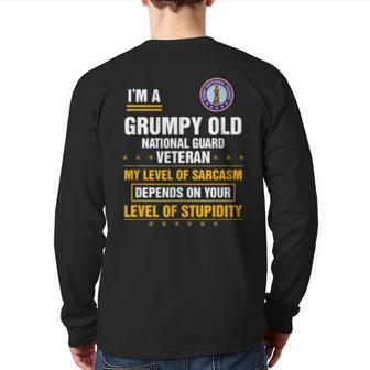 I'm A Grumpy Old National Guard Veteran Back Print Long Sleeve T-shirt | Mazezy