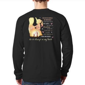 I'm Not A Fatherless Daughter I Am A Daughter To A Dad In Heaven Back Print Long Sleeve T-shirt | Mazezy