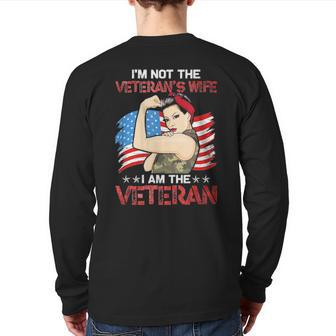I’M Not The Veteran’S Wife I Am The Veteran Back Print Long Sleeve T-shirt | Mazezy