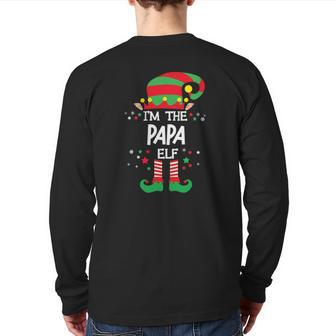I'm The Papa Elf Group Matching Christmas Pajama Back Print Long Sleeve T-shirt | Mazezy AU