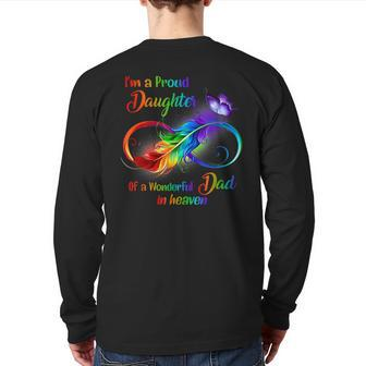I'm A Proud Daughter Of A Wonderful Dad In Heaven Back Print Long Sleeve T-shirt | Mazezy