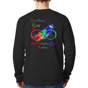 I'm A Proud Son Of A Wonderful Dad In Heaven Back Print Long Sleeve T-shirt | Mazezy