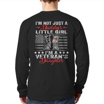I'm A Veteran Daughter Veteran Day Veteran Dad Back Print Long Sleeve T-shirt | Mazezy