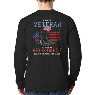 I'm Veteran Enlistment American Veteran Back Print Long Sleeve T-shirt | Mazezy