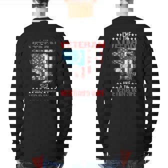 I'm The Veteran And The Veteran's Wife Female Veterans Back Print Long Sleeve T-shirt | Mazezy